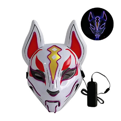

10 Color Fox Full Face Mask Neon Lights Halloween Party Led Lampshade Dark Glowing Cosplay Mask Party Costume Mask
