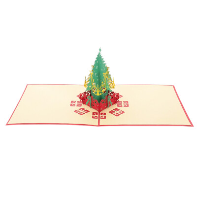 

3D Stereoscopic Birthday Holidays Tree Christmas Handmade Greeting Card Vogue