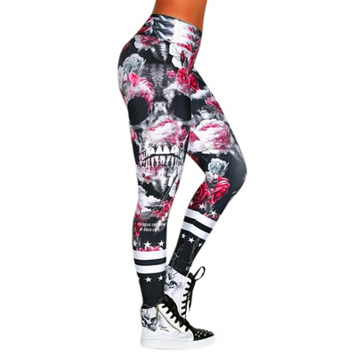 

Tailored Women Fashion Skull Printed Skinny Slim High Waist Yoga Leggings Pants