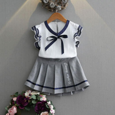 

2PCS Newborn Kids Baby Girls Casual Tops T-shirt Skirt Dress Outfits Clothes Set