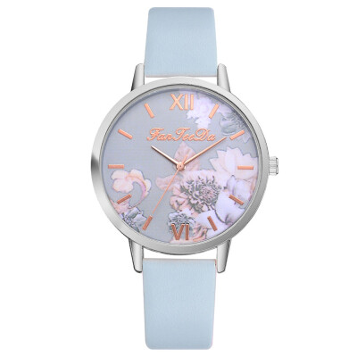 

FanTeeDa Relogio Feminino Fashion Flower Watch Women Casual Quartz Wristwatch Female Clock Montre Cuir Femme Ladies Watch 533