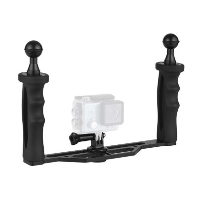 

Assembled Aluminum Alloy Diving Handle Tray Bracket Dual Handheld Hand Grip Video Stabilizer Portable Balancer Holder with 14inch