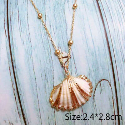 

Fashion 1PC Conch Cowrie Shell Pendant Choker Necklace for Women Gold Color Chain Choker Necklace Beach Coin Long Collier
