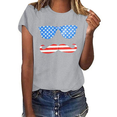 

Starmoon Women Girls Plus Size Lips Print Shirt Short Sleeve T Shirt Blouse Tops