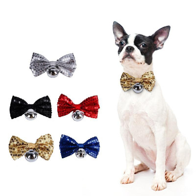 

Pet Bow Tie Christmas Dog Collars Adjustable Pet Christmas Outfits w Metal Bell 8"-16" Neckties for Dogs Cats