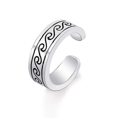 

Silver plated fashion nature Wave Ring Dainty Surfer Rings Ocean Jewelry