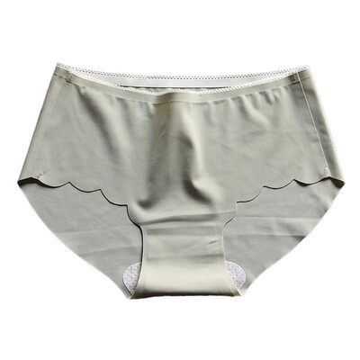 

Women Seamless Panties Briefs Solid Low-rise Scalloped Underwear Ladies Intimates Lingerie