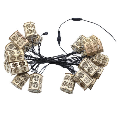 

〖Follure〗20 LEDs Wooden Lanterns Warm White String Lights Festival Decor