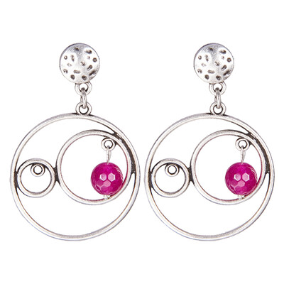 

Alloy Ear Studs with Ear Nuts & Gemstone Beads Cadmium Free & Nickel Free & Lead Free Rings Purple Thai Sterling Silver Plate