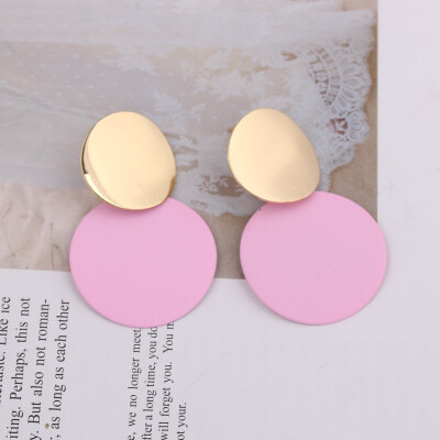 

Minimalist Big Round Drop Earrings for Women Geometric Metal Paint Circle Dangle Earrings Trendy Party Jewelry Wholesale