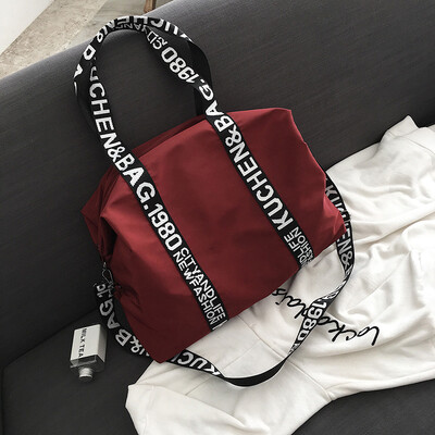 

Women 2019 new wave Korean Joker shoulder Messenger bag ins Super Fire Oxford cloth handbag tote bag