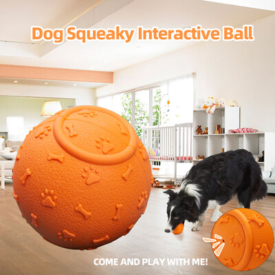 

Dog Squeaky Ball Dog Chew Ball Interactive Tooth Cleaning Training Playing Toy for Dog Puppy Small Size