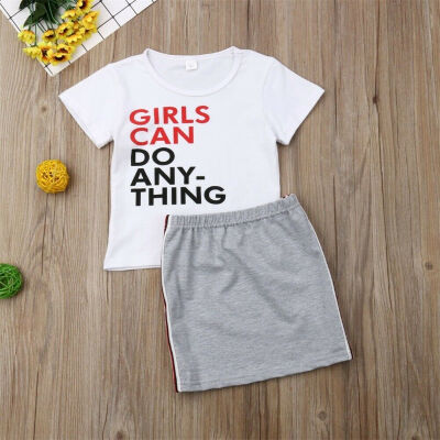 

Toddler Kids Baby Girl Summer Outfit Clothes T-shirt TopsTutu Skirt 2PCS Set