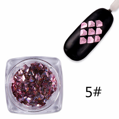 

〖Follure〗Nail Art Tips Stickers 3D Laser Diamond Shape Manicure DIY Decals Decoration