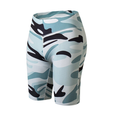 

Tailored Womens Camouflage Luminous Reflective Strip Yoga Sports Shorts Yoga Pant