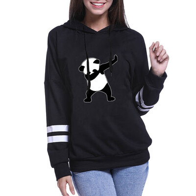 

2019 Women New Hoodie Cute Panda Printed Hooded Hoodie Funny Graphic Pullover Sweatshirt