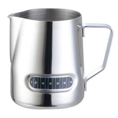 

Stainless Steel Coffee Milk Cup Frothing Pitcher with Temperature Applicator