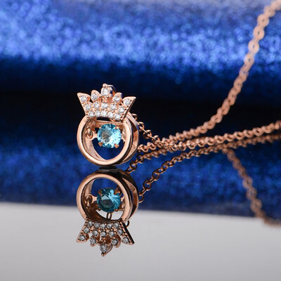 

Available 925 Necklace Sterling Silver Purple Crystal Zircon Crown Pendant Fashion MenS & WomenS Jewelry Gifts