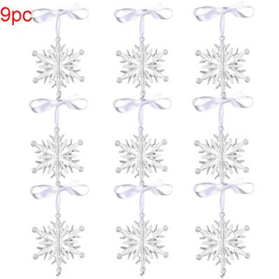 

Gobestart Christmas Ornaments Hanging Acrylic Crystal Clear Snowflakes Glitter Tree Party