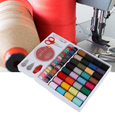 

Greensen 64PCS Colorful Hand Machine Sewing Thread Cord Set Clothes String Spool Box FR-197