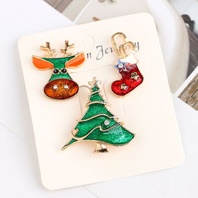 

Christmas Crystal Accessories Ngau Tau Shoe Tree Combination Three Sets Brooch Corsage