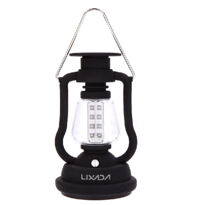 

Lixada 120 Lumens 16 LEDs Outdoor Portable Water Resistant Rechargeable Hand Crank Camping Lantern Solar Camping Light Lamp for Hi