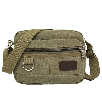 

Men Canvas Mini Messenger Bag Casual Multi-Layer Shoulder Crossbody Bag