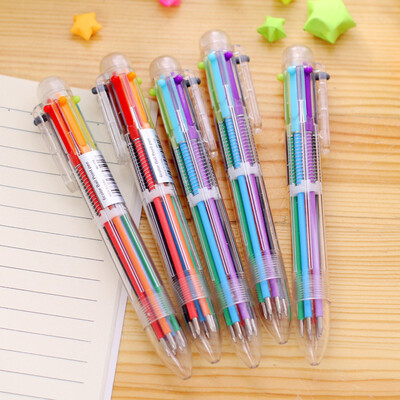 

Siaonvr 5 pcs Multicolor Novelty Ballpoint Pen 6 Color Stationery Supplies Creative