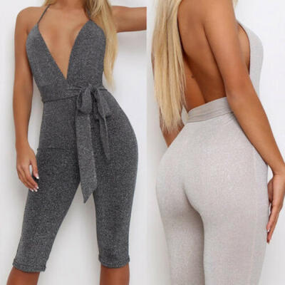 

US STOCK Womens Sport Yoga Gym Rompers Suit Fitness Workout Jumpsuit Bodysuits