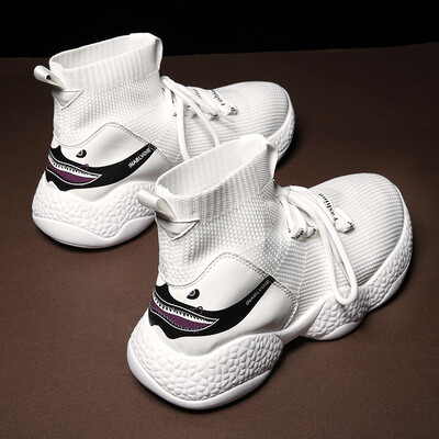 

Mens shoes in the summer Korean trend&leisure high collar autumn socks with canvas hip-hop