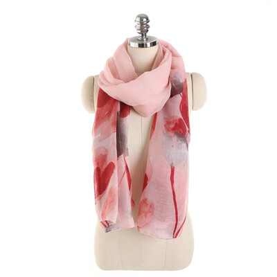 

W1053 Women Peony Flowers Scarf Fashion Lightweight Printe Scarves Shawl Wrap