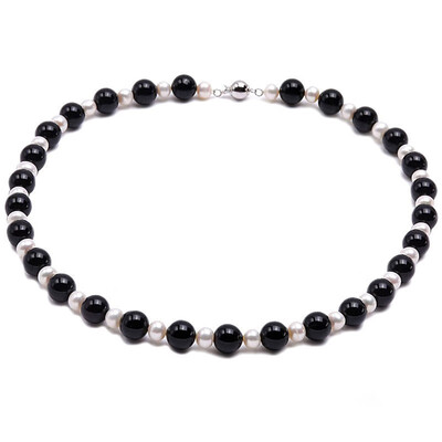 

YIAILI 10mm agate pearl necklace stylish&simple temperament 8095