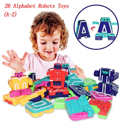 

YIWULA26pcs English Letter Robots Deformation Alphabet Transformation Robots Puzzle
