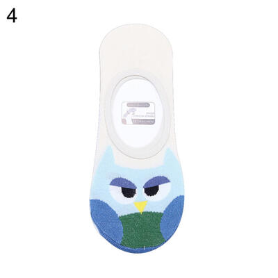 

Cute Cartoon Owl Invisible No Show Breathable Cotton Womens Soft Boat Socks