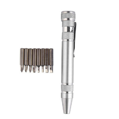 

Multi-function Pocket Eight-in-one Screwdriver with Magnetic Mini Portable Aluminum Tool Pen