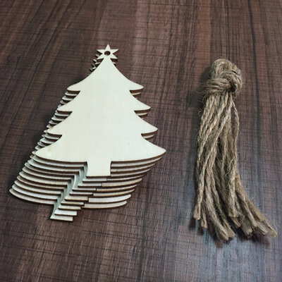

Aohua 10PC Christmas Snowflakes Wooden Pendants Xmas Tree Ornaments Home Hanging Decor