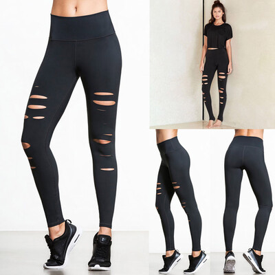 

Tailored Women Solid Hole Fitness Leggings Casual Sports Yoga Pants Pencil Pants