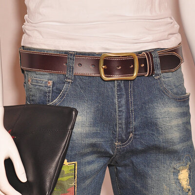 

Mens leather belt mens simple&versatile student retro waist band light body pure leather belts