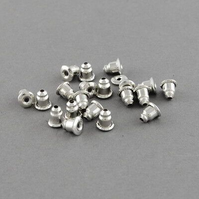

Iron Ear Nut Findings Platinum 6x5mm Hole 1mm