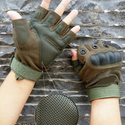 

Military Tactical Army Outdoor Motorcycle Hunt Hard Knuckle Half Finger Gloves