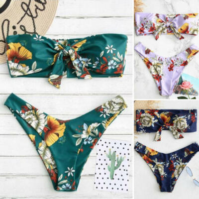 

2019Hot Sexy Women Flower Bow Swimwear Bikini Bathingsuit Tankini Beach Swimwear