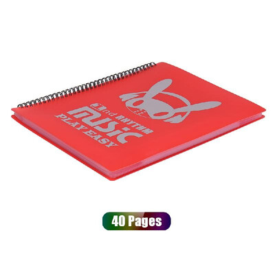 

Spiral-Bound A4 Sized Music Folder for Sheet Music Writable Band Folders File Paper Storage 40 Pages Orange