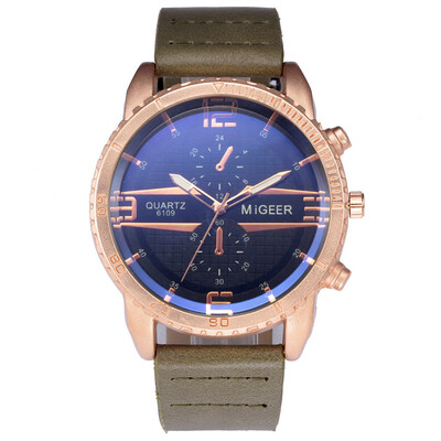 

〖Follure〗MIGEER High-End Fashion Mens Stainless Steel Watch Analog Alloy Quartz Watch