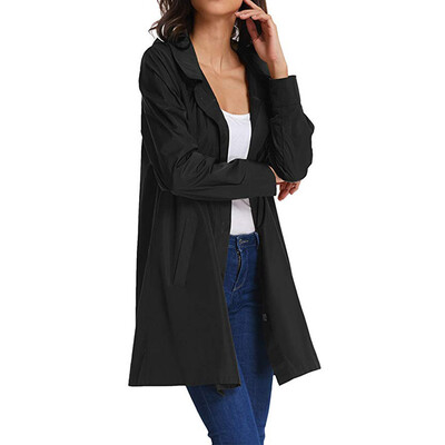 

Toponeto Women Autumn Long Sleeve Button Hooded Open Stitch Coat Jacket Cardigan