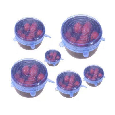 

6PcsSet Silicone Fresh-keeping Fruit Vegetable Food Bowl Cover Sealed Lid