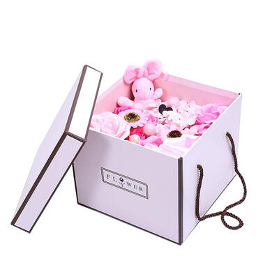 

Rose Petal Flower Bath Body Scented Soap with Handle Box Valentine Day Gift