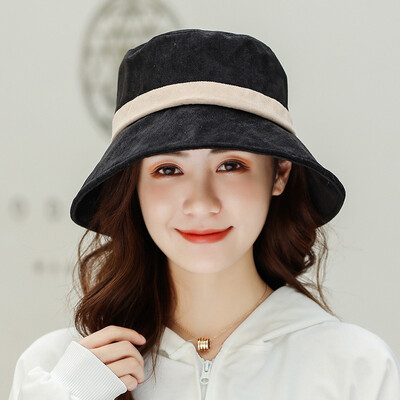 

Dongyuns new tide autumn lady Han version after opening bow bow fisherman hat flat top hat outdoor leisure basin hat