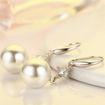 

8MM\10MM\12MM Fashion Pearl Earrings Natural Freshwater Pearl Dorp Earring Silver Pearl Jewelry for Women Gift