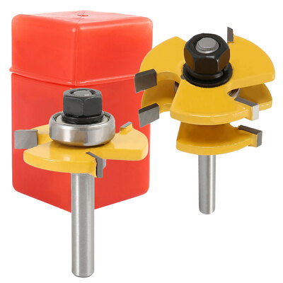

2PCS 14" Shank T-Shape Groove Milling Cutter Router Bit Woodworking Edge Cutter Tool