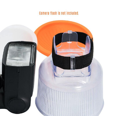 

Universal Lambancy Dome Flash Diffuser with Orange White Silver Domes for Canon 420EX 430EX 550EX 580EX 600EX for Nikon SB600 SB70